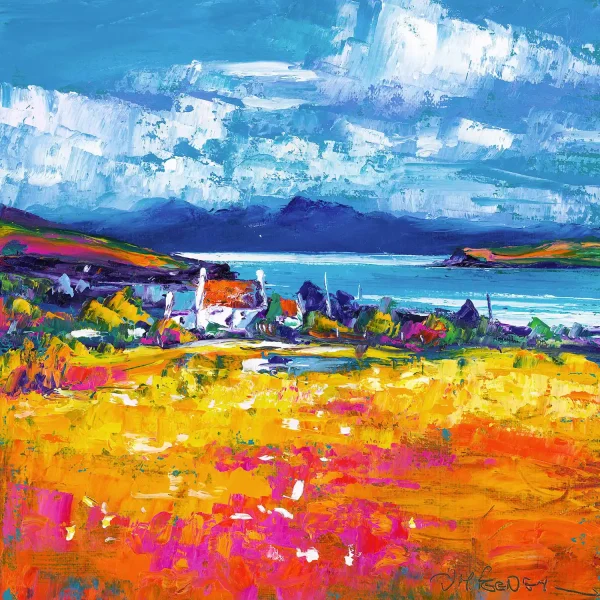 Croft at Duirinish with Cuillins, Greeting Card by Jean Feeney - Image 2