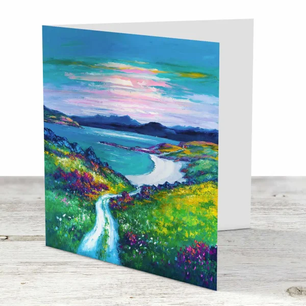 Lone Sail at Dawn, Isle of Skye, Greeting Card by Jean Feeney