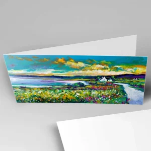 Camuscrois, Isle of Skye, Nightfall, Greeting Card by Jean Feeney