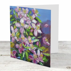 Bright Clematis, Greeting Card by Judith I Bridgland