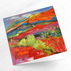 Spring Leaves, Glen Lochy, Greeting Card by Judith I Bridgland
