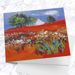 Trees by Cottage. Talisker, Greeting Card by Judith I Bridgland