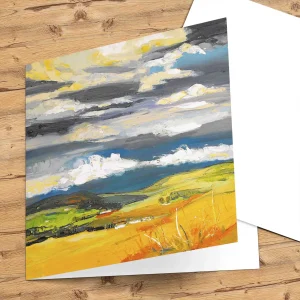 Distant Storm Clouds, Glenlivet, Greeting Card by Judith I Bridgland