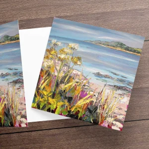 Afternoon Sun at the White Sands, Morar, Greeting Card by Judith I Bridgland