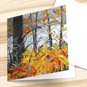 Old Brig o' Dee Through Autumn Trees, Greeting Card by Judith I Bridgland