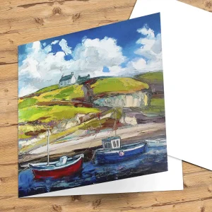 Ballintoy Harbour, Greeting Card by Judith I Bridgland