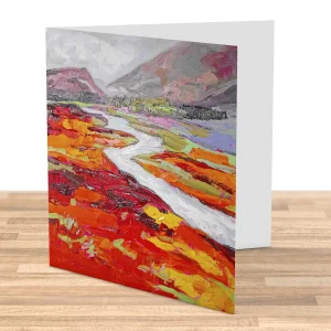 Winter River, Braemar, Greeting Card by Judith I Bridgland