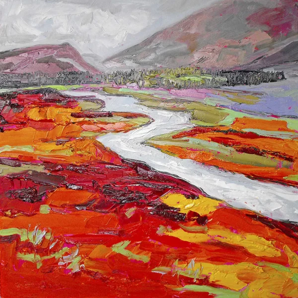 Winter River, Braemar, Greeting Card by Judith I Bridgland - Image 2