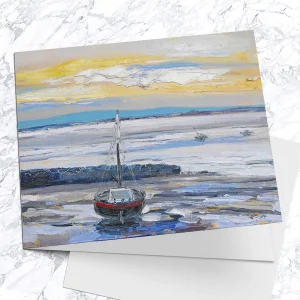 Tide Out, Morecambe Bay, Greeting Card by Judith I Bridgland