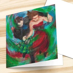 Swirlin Forward, Greeting Card by Janet McCrorie
