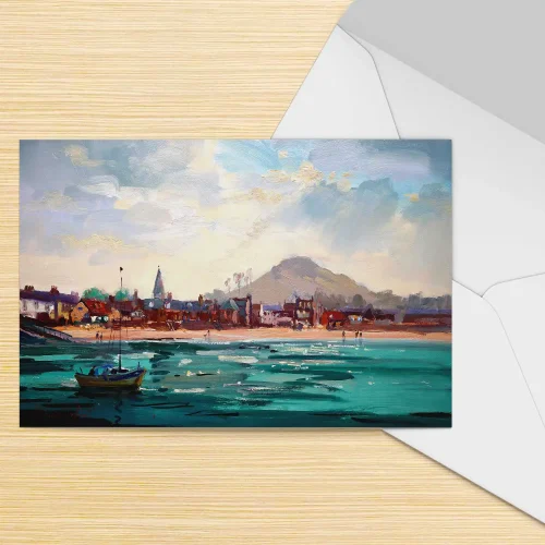 Across the Bay, North Berwick, Greeting Card by Joseph Maxwell-Stuart