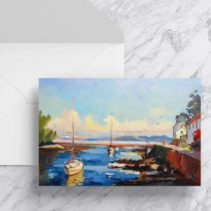 Cramond moorings, Greeting Card by Joseph Maxwell-Stuart