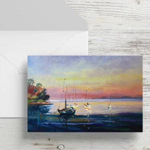Cramond Sunrise, Greeting Card by Joseph Maxwell-Stuart