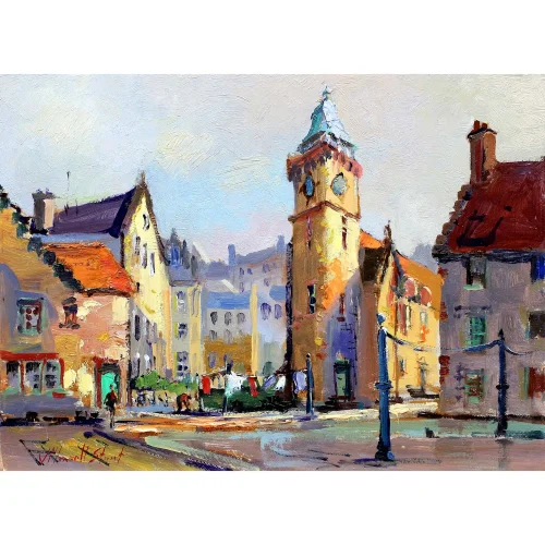 Dean Village ‘The Well’, Greeting Card by Joseph Maxwell-Stuart - Image 2