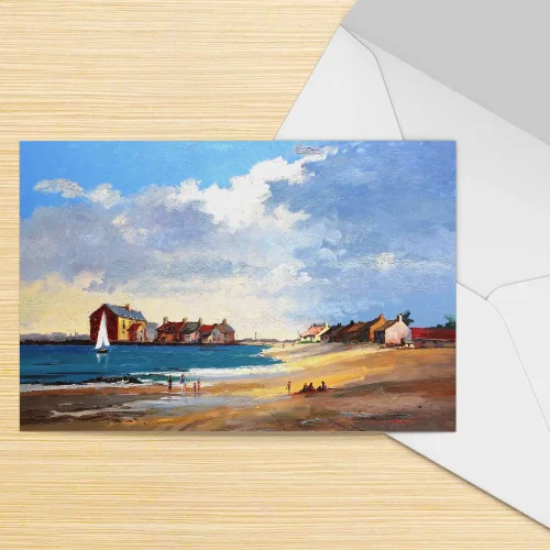 On The Sands at North Berwick, Greeting Card by Joseph Maxwell-Stuart