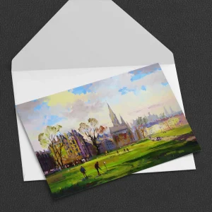 Saturday Golf, Bruntsfield, Edinburgh, Greeting Card by Joseph Maxwell-Stuart