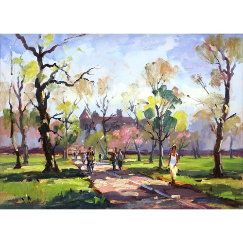Springtime, The Meadows, Edinburgh, Greeting Card by Joseph Maxwell-Stuart - Image 2