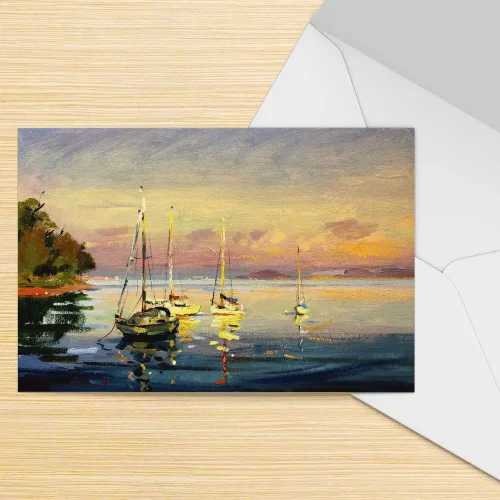 Still Morning Cramond, Greeting Card by Joseph Maxwell-Stuart