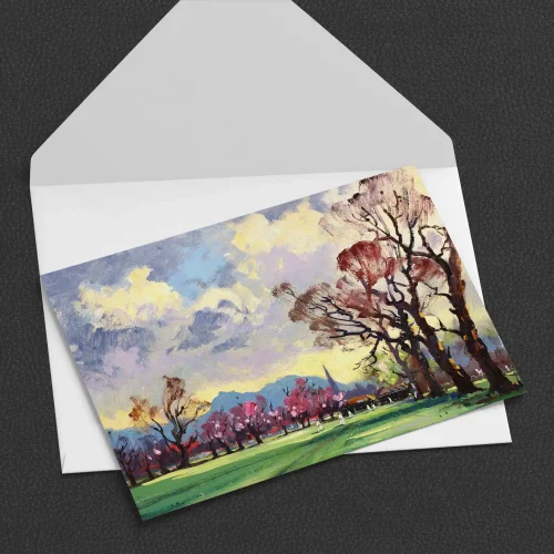 Sunday Cricket Practice, Edinburgh, Greeting Card by Joseph Maxwell-Stuart