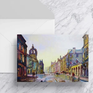 After the Rain, Royal Mile, Greeting Card by Joseph Maxwell-Stuart