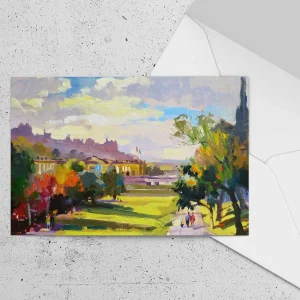 Autumn Sunshine, Edinburgh, Greeting Card by Joseph Maxwell-Stuart