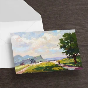 Salisbury Crags from Calton Hill, Greeting Card by Joseph Maxwell-Stuart