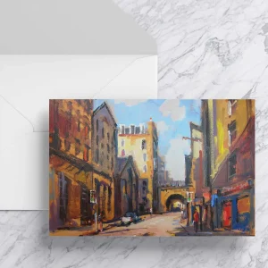 The Canongate, Edinburgh, Greeting Card by Joseph Maxwell-Stuart