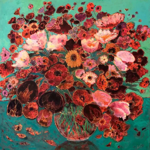Byzantine Bouquet, Greeting Card by Keli Clark - Image 2