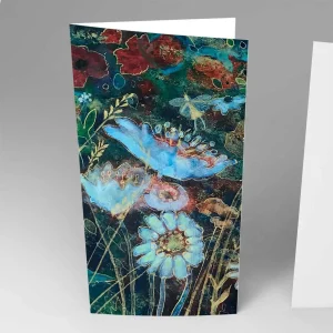 Night Garden Portrait, Greeting Card by Keli Clark