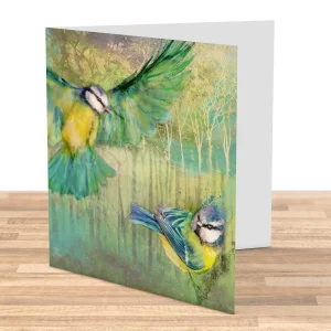 Blue Tits, Greeting Card by Lee Scammacca