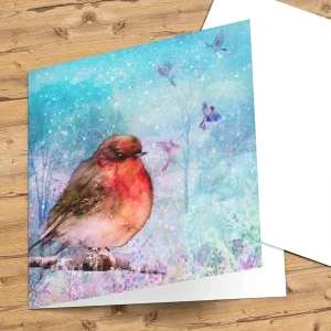 Robin Christmas, Greeting Card by Lee Scammacca