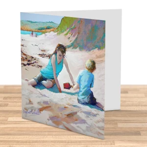 Beach Play, Greeting Card by Margaret Evans