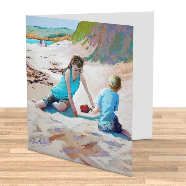 Beach Play, Greeting Card by Margaret Evans
