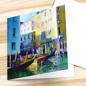 Grand Canal Shadows, Greeting Card by Margaret Evans