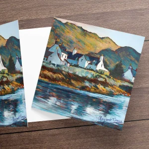 Plockton Shadows, Greeting Card by Margaret Evans