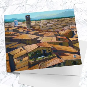 Rooftops, Lucca, Greeting Card by Margaret Evans