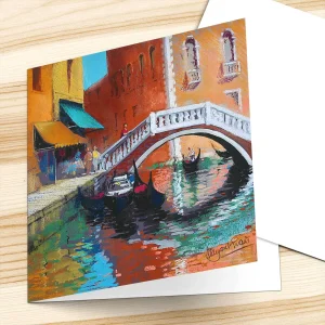Sun Canopies, Venice, Greeting Card by Margaret Evans