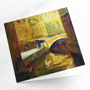Sunny Corner, Venice, Greeting Card by Margaret Evans
