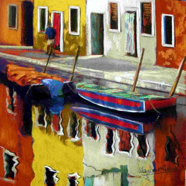 Yellow House, Burano, Greeting Card by Margaret Evans - Image 2