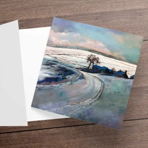 Snow Tracks, Greeting Card by Margaret Evans