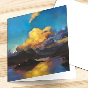 Golden Light Loch Tulla, Greeting Card by Margaret Evans