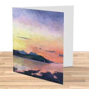 Last Sail from Oban, Greeting Card by Margaret Evans