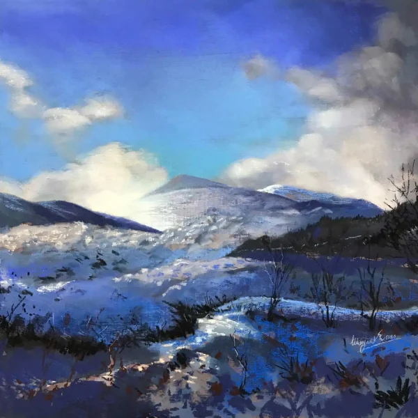 Blue Winter Glencoe, Greeting Card by Margaret Evans - Image 2