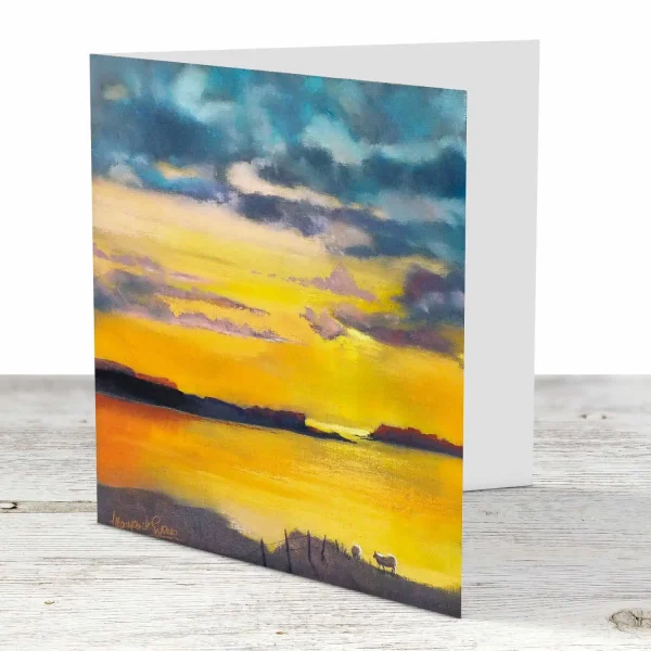 Home before Sunset, Greeting Card by Margaret Evans