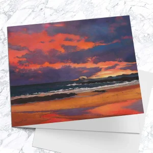Morning Glory, Bass Rock, Greeting Card by Margaret Evans