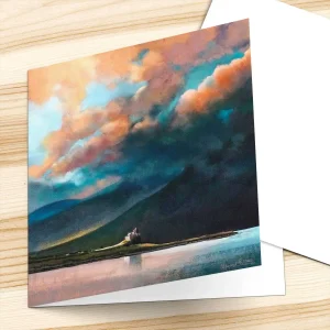 Storm Clouds over Mull, Greeting Card by Margaret Evans