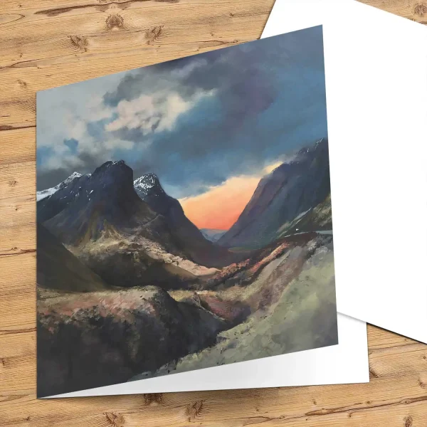 Through the Pass, Glencoe, Greeting Card by Margaret Evans