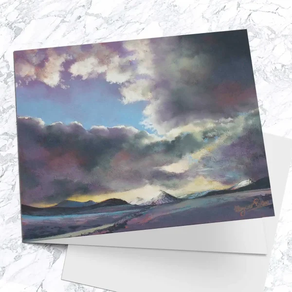 Winter Sky, Glencoe, Greeting Card by Margaret Evans