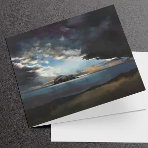 Cloud Break, Bass Rock, Greeting Card by Margaret Evans