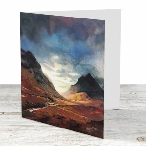 Distant Glow, Glencoe, Greeting Card by Margaret Evans